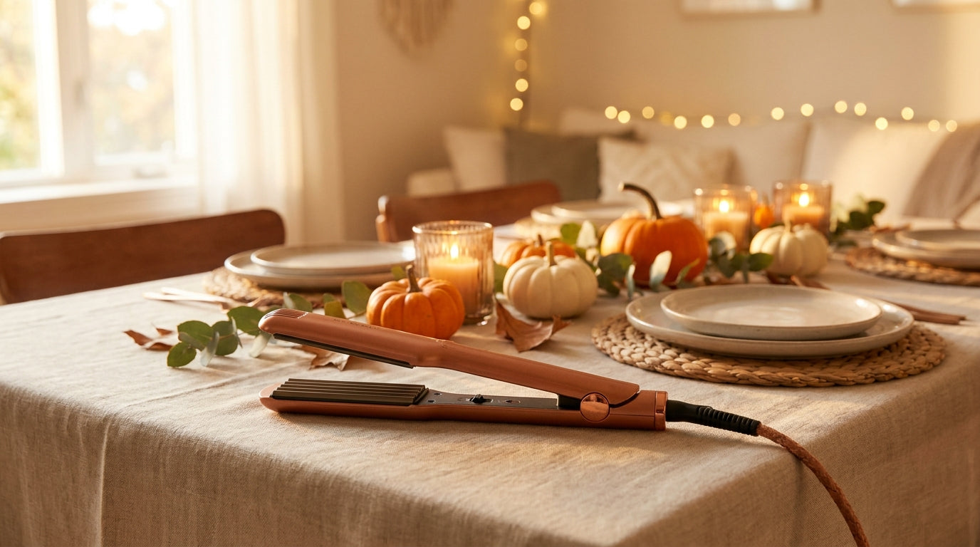 Hair crimper Thanksgiving hostess table setting