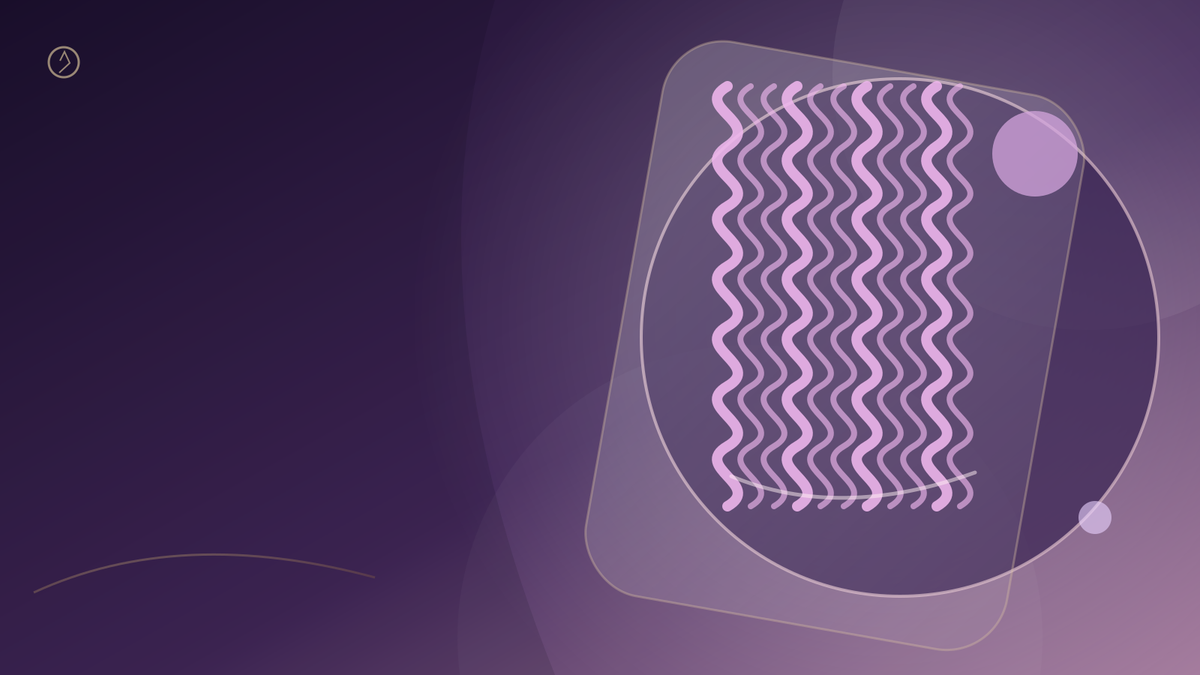Original violet editorial illustration of repeating textured hair strands for a purple hair crimper buyer guide