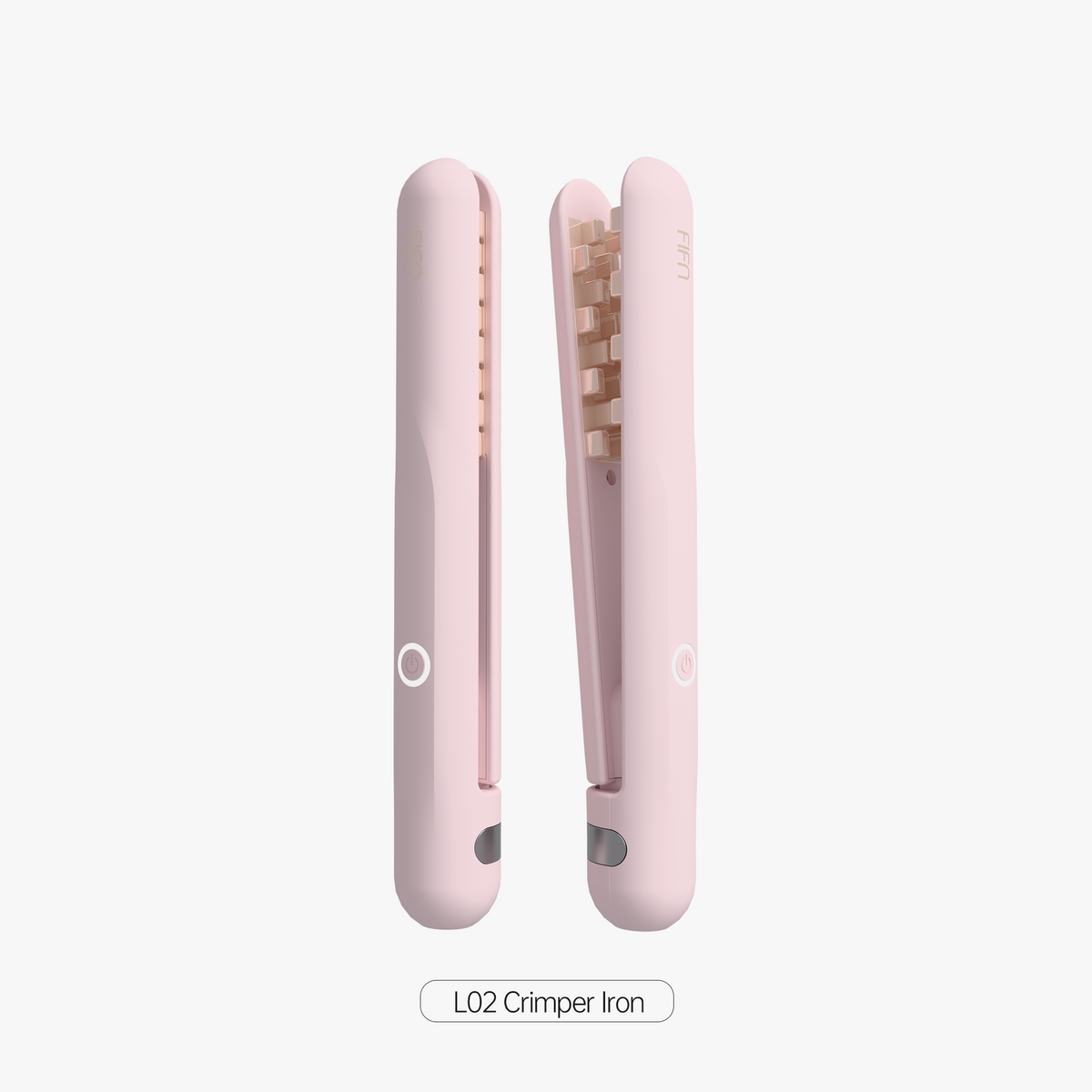 Official FIFN L02 pink and purple narrow ceramic hair crimper product image