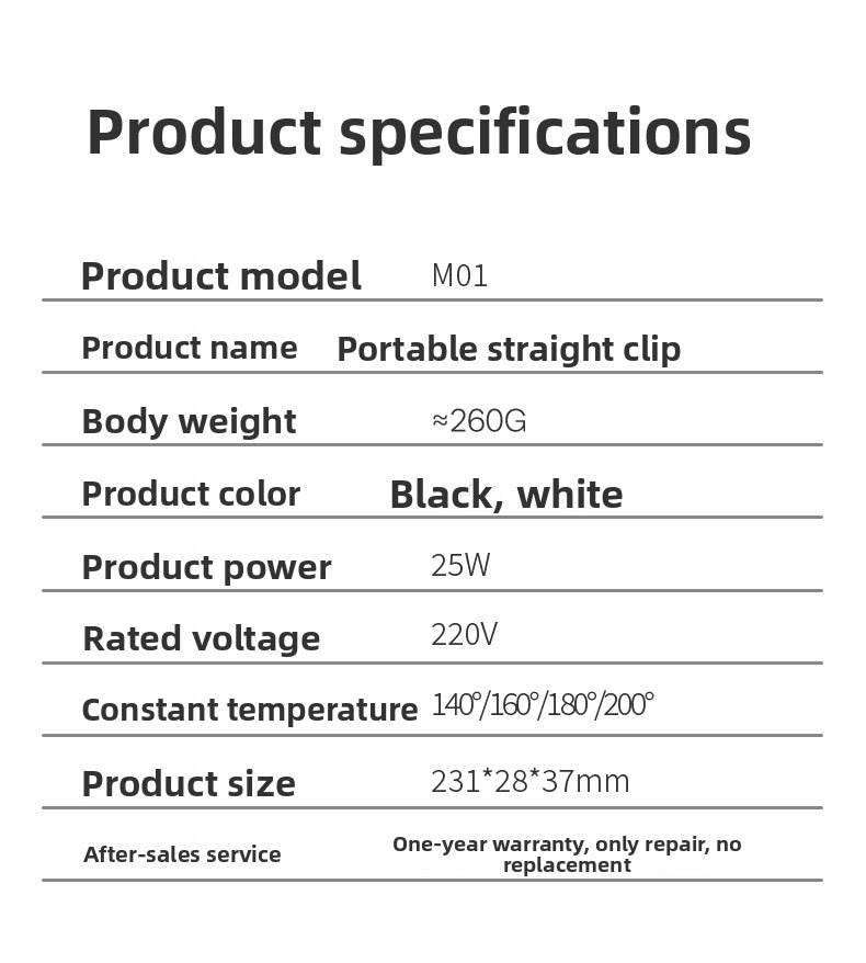 FIFN M01 Hair Straightener Curler for Men and Women, Ionic Hair Straightener for Short Hair