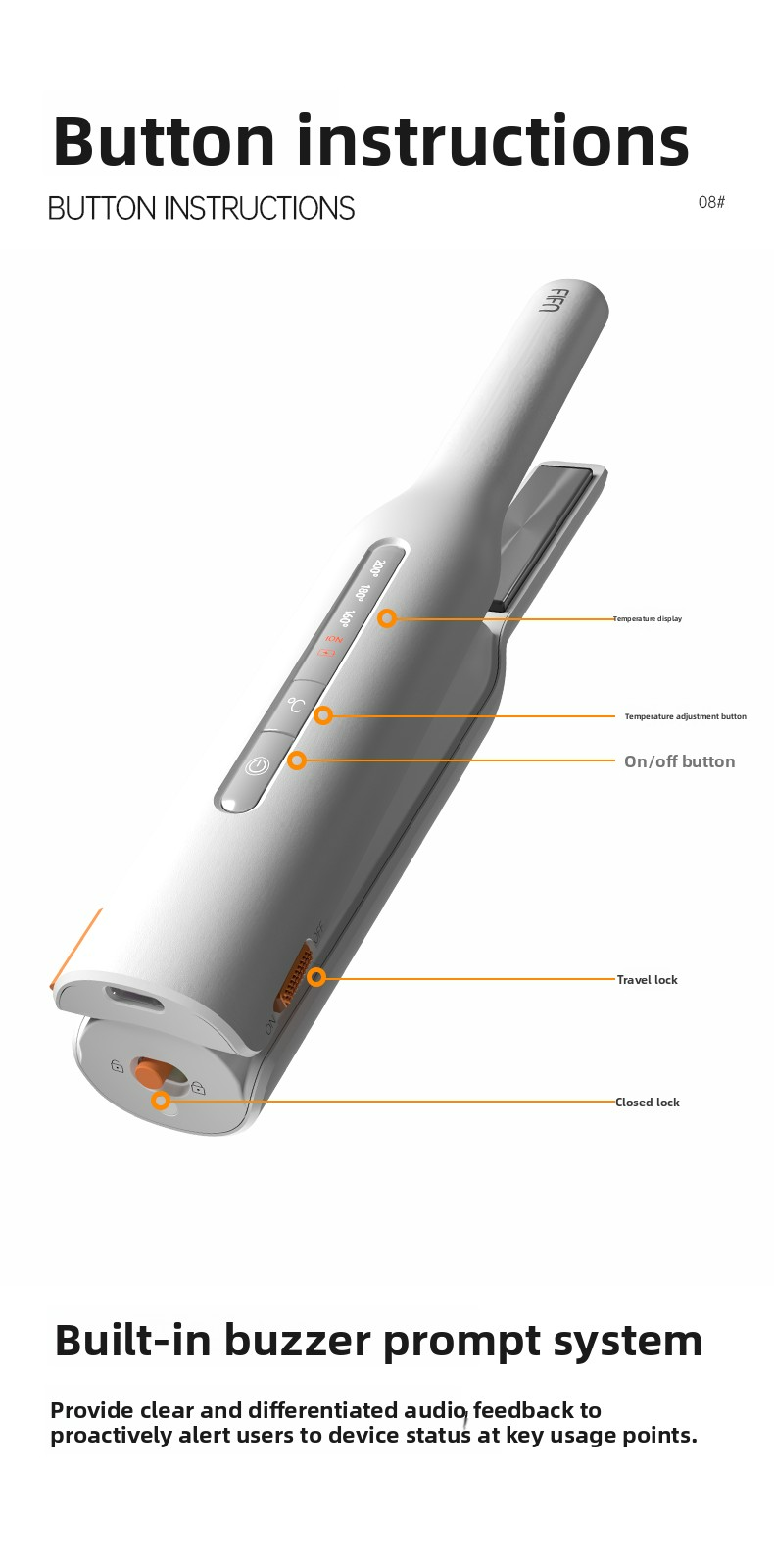 FIFN Z7 Wireless Mini Hair Straightener Curler